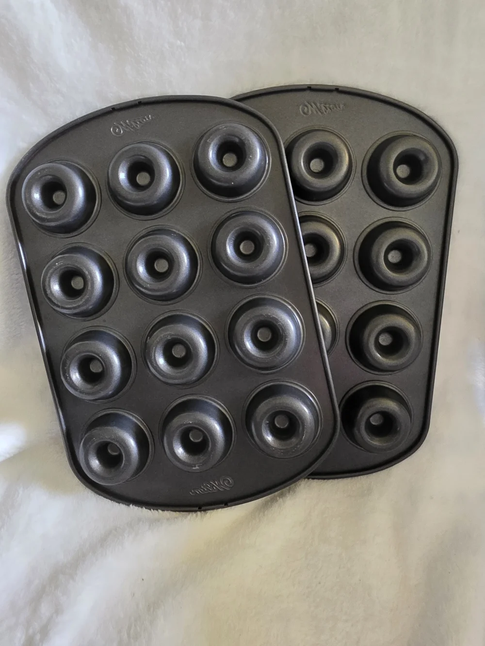 Wilton Mini Donut Baking Pan Set of 2, 12-Cavity Non-Stick Steel Doughnut Trays